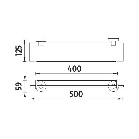 Police s ohrádkou 50 cm – Nimco Unix UN 13091BX-50-26