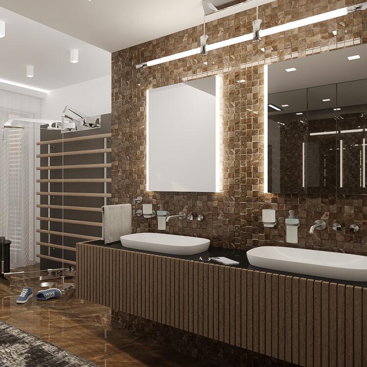 Zrcadlo hliníkový rám s led osvětlením 40×60 cm – Nimco Série ZP 11000