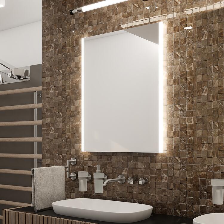 Zrcadlo hliníkový rám s led osvětlením 50×70 cm – Nimco Série 11000 ZP 11001