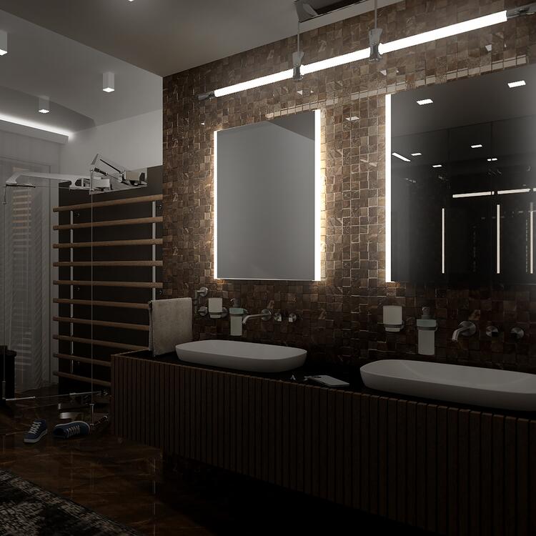 Zrcadlo hliníkový rám s led osvětlením 50×70 cm – Nimco Série 11000 ZP 11001
