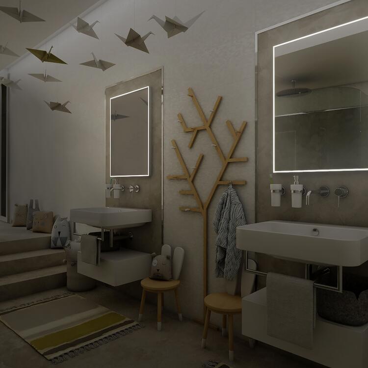 Zrcadlo hliníkový rám s led osvětlením 50×70 cm – Nimco Série 13000 ZP 13001