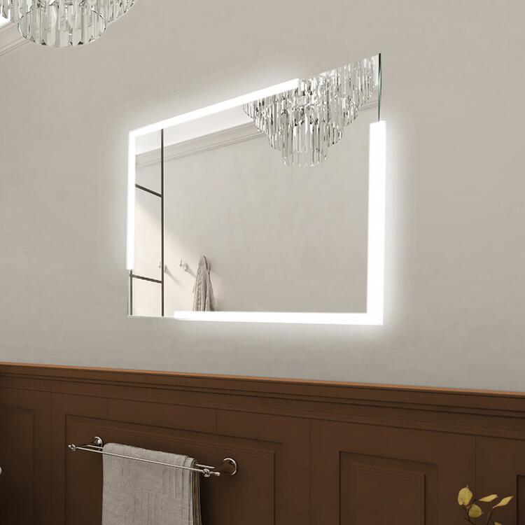 Zrcadlo hliníkový rám s led osvětlením, 600x800 mm - Nimco Série 14000