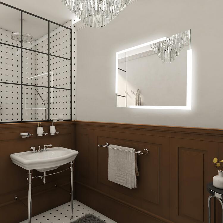 Zrcadlo hliníkový rám s led osvětlením 60×80 cm – Nimco Série 14000 ZP 14002