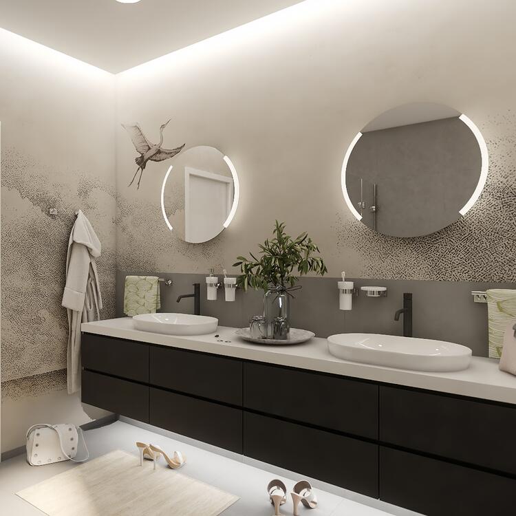 Zrcadlo kulaté s led osvětlením průměr 60 cm – Nimco Série 16000 ZP 16000R