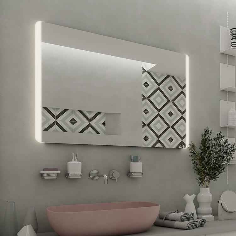 Zrcadlo hliníkový rám s led osvětlením 100×70 cm – Nimco Série 17000 ZP 17004