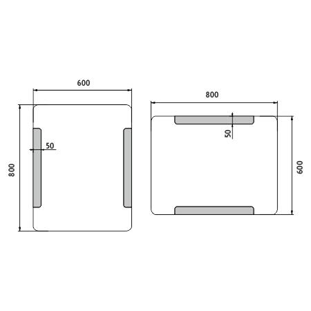 Zrcadlo hliníkový rám s led osvětlením 60×80 cm – Nimco Série 18000 ZP 18002