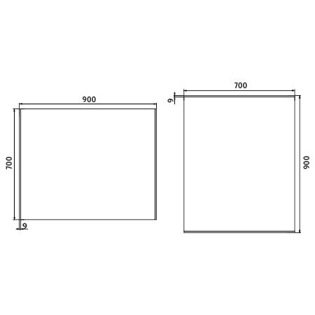 Zrcadlo hliníkový rám s led osvětlením 90×70 cm – Nimco Série 9000 ZP 9019