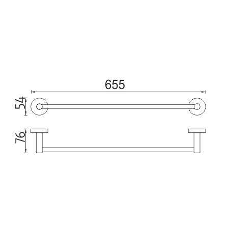 Držák na ručníky 66 cm nerez – Nimco Unix UNM 13061-10