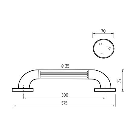 Madlo plastové 300x35 mm – Nimco BM 1035-05
