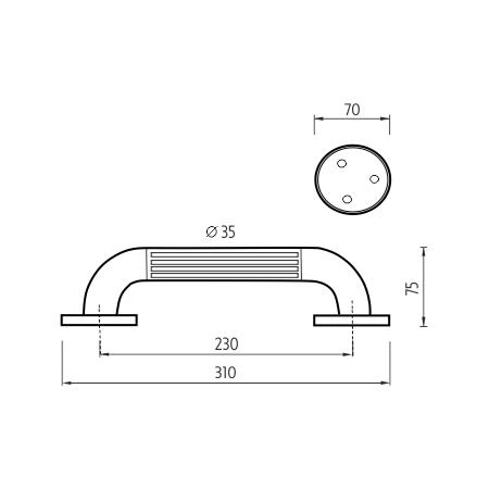 Madlo plastové 230x35 mm – Nimco BM 1035M-05