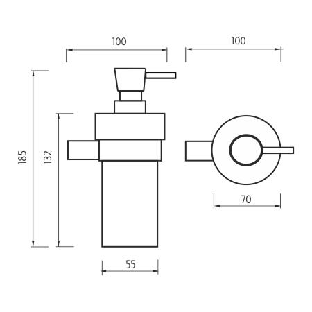 Dávkovač tekutého mýdla, pumpička mosaz – Nimco Bormo BR 11031KN-T-26