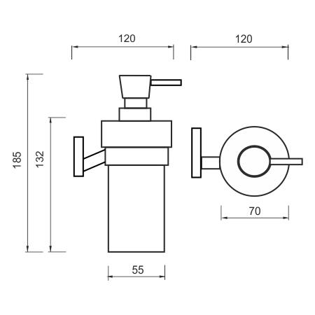 Dávkovač tekutého mýdla, pumpička mosaz – Nimco Keira 22031W-T-26