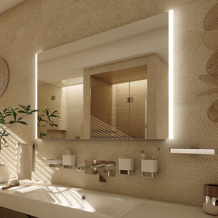 Zrcadlo hliníkový rám s led osvětlením a senzorem 80×70 cm – Nimco Série 11000 ZP 11003V