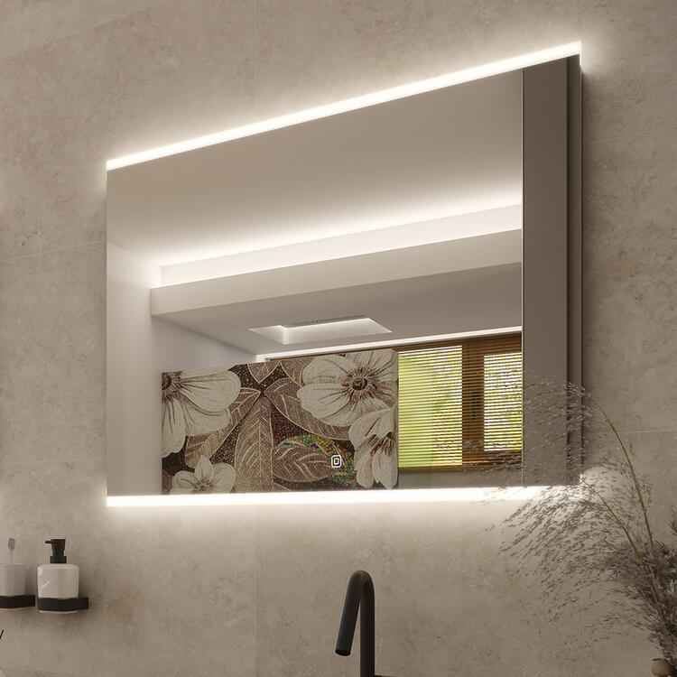 Zrcadlo hliníkový rám s led osvětlením a senzorem 80×70 cm – Nimco Série 12000 ZP 12003V
