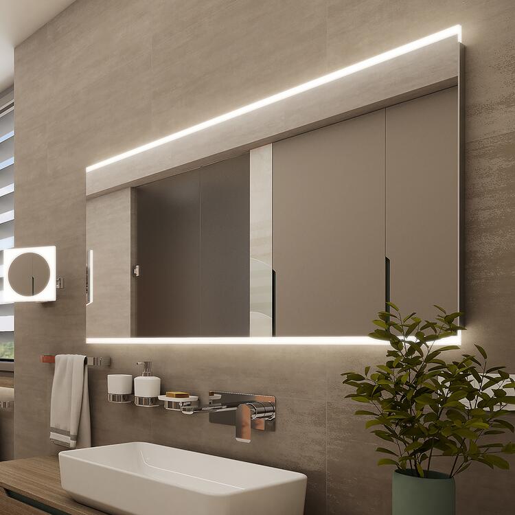 Zrcadlo hliníkový rám s led osvětlením a senzorem 10070 cm – Nimco Série 12000 ZP 12004V