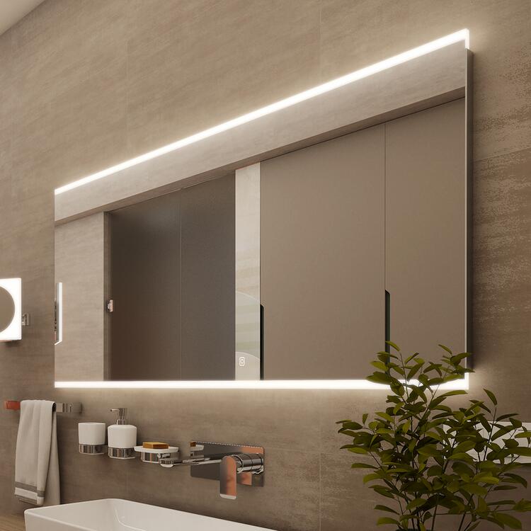 Zrcadlo hliníkový rám s led osvětlením 120×70 cm – Nimco Série 12000 ZP 12006V