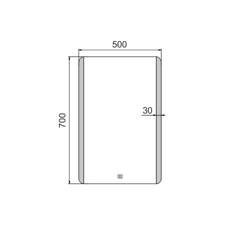 Zrcadlo hliníkový rám s led osvětlením a senzorem 50×70 cm – Nimco Série 17000 ZP 17001V