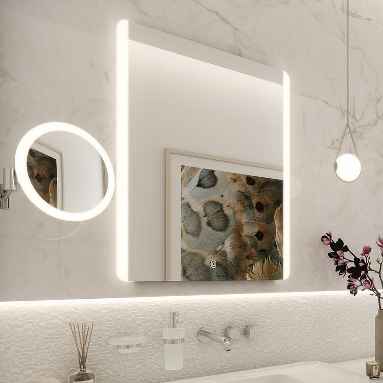 Zrcadlo hliníkový rám s led osvětlením a senzorem 60×80 cm – Nimco Série 17000 ZP 17002V