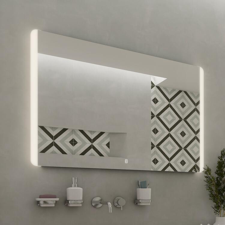 Zrcadlo hliníkový rám s led osvětlením a senzorem 100×70 cm – Nimco Série 17000 ZP 17004V