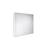 Zrcadlo hliníkový rám s led osvětlením, senzorem, 900x700 mm - Nimco Série 17000