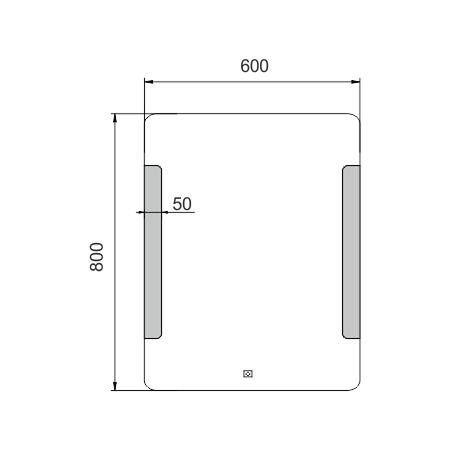 Zrcadlo hliníkový rám s led osvětlením a senzorem 60×80 cm – Nimco Série 18000 ZP 18002V