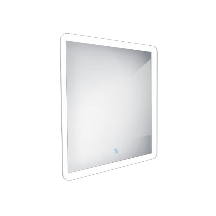 Zrcadlo hliníkový rám s led osvětlením, senzorem, 600x600 mm - Nimco Série 19000