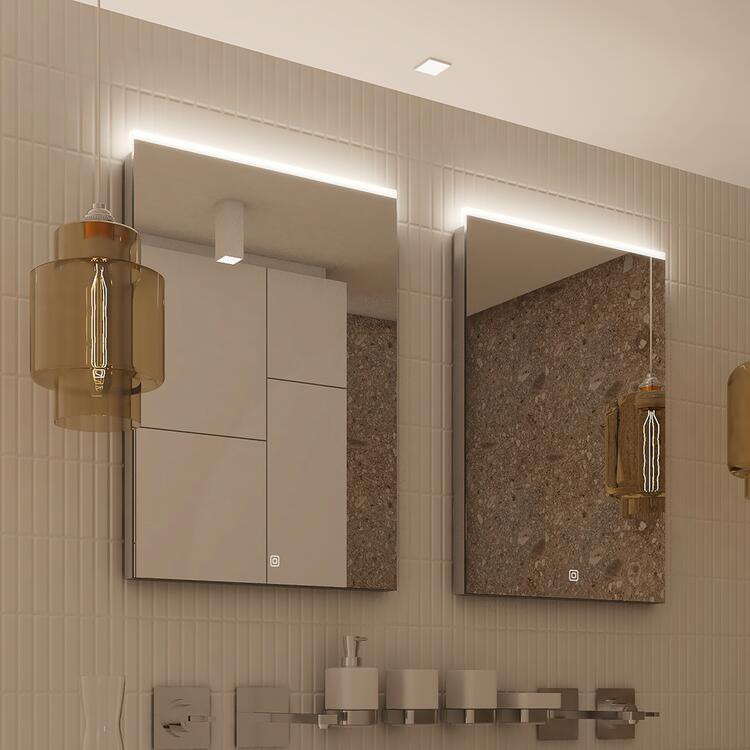 Zrcadlo hliníkový rám s led osvětlením a senzorem 60×70 cm – Nimco Série 8000 ZP 8002V