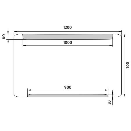 Zrcadlo hliníkový rám s led osvětlením 120×70 cm – Nimco Série 22000 ZP 22006