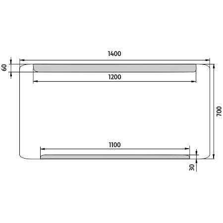 Zrcadlo hliníkový rám s led osvětlením 140×70 cm – Nimco Série 22000 ZP 22008