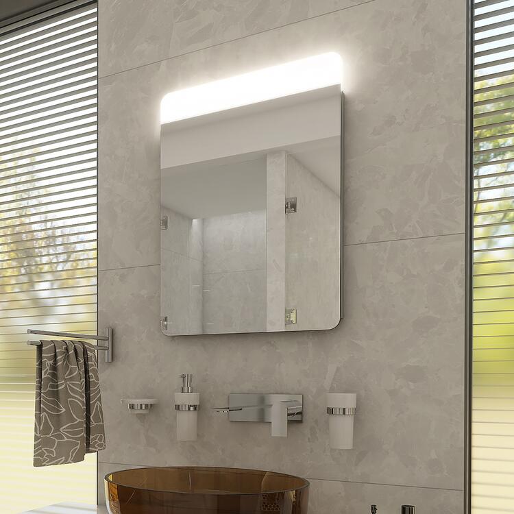 Zrcadlo hliníkový rám s led osvětlením 50×70 cm – Nimco Série 23000 ZP 23001