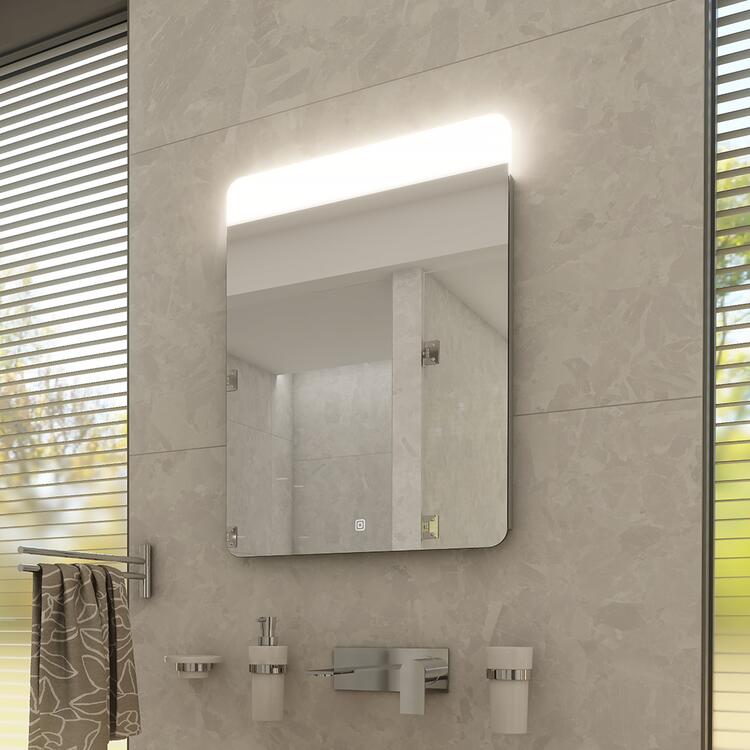 Zrcadlo hliníkový rám s led osvětlením a senzorem 50×70 cm – Nimco Série 23000 ZP 23001V