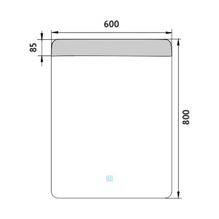 Zrcadlo hliníkový rám s led osvětlením a senzorem 60×80 cm – Nimco Série 23000 ZP 23002V