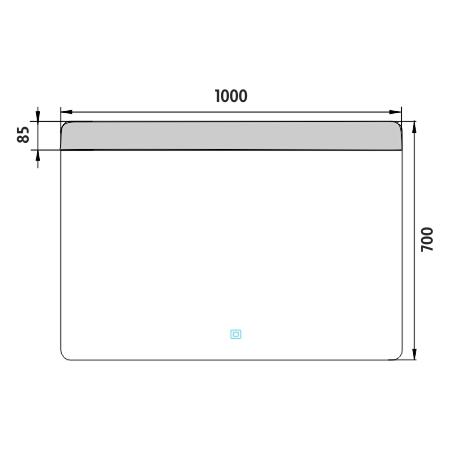 Zrcadlo hliníkový rám s led osvětlením, senzorem, 1000x700 mm - Nimco Série 23000
