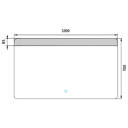 Zrcadlo hliníkový rám s led osvětlením a senzorem 120×70 cm – Nimco Série 23000 ZP 23006V