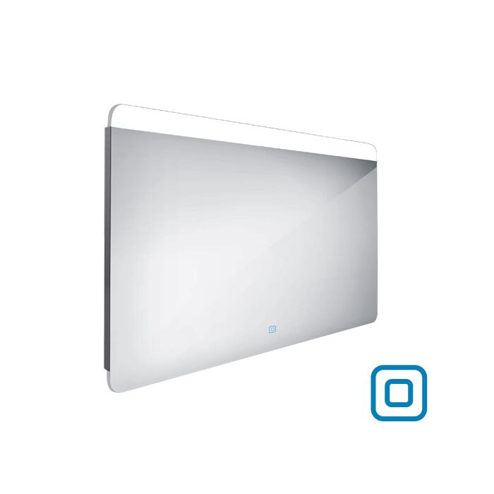 Zrcadlo hliníkový rám s led osvětlením, senzorem, 1200x700 mm - Nimco Série 23000