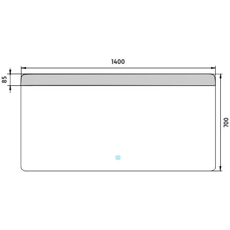 Zrcadlo hliníkový rám s led osvětlením a senzorem 140×70 cm – Nimco Série 23000 ZP 23008V