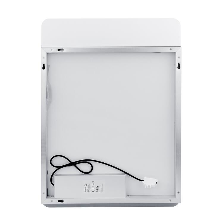 Zrcadlo hliníkový rám s led osvětlením, 900x700 mm - Nimco Série 23000