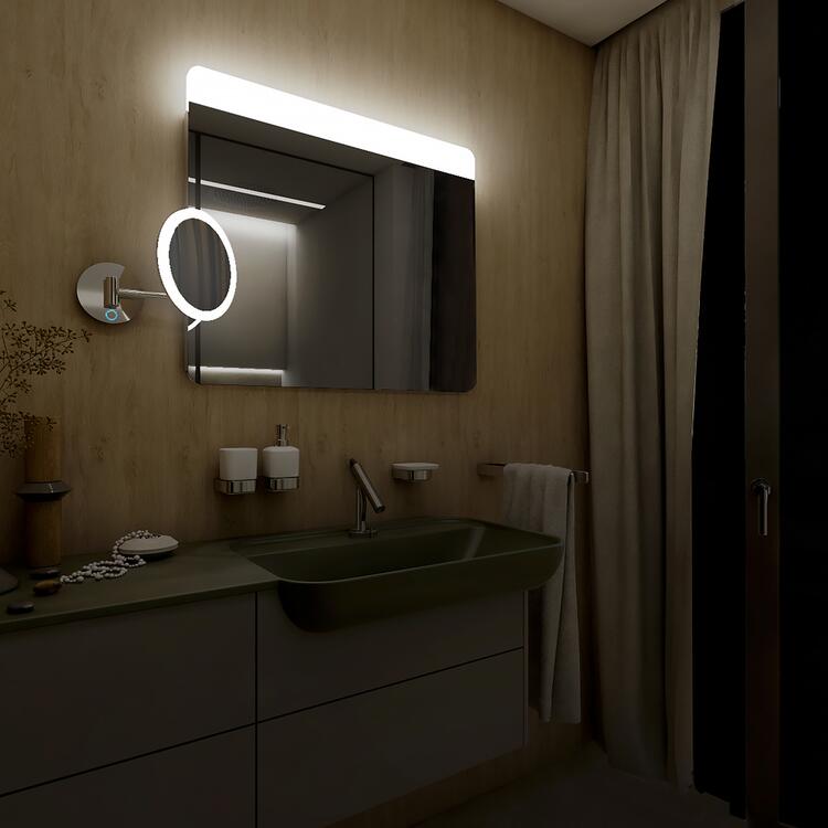 Zrcadlo hliníkový rám s led osvětlením 90×70 cm – Nimco Série 23000 ZP 23019