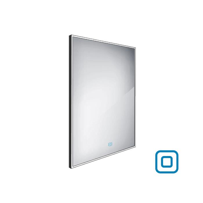 Zrcadlo černý rám s LED osvětlením, senzorem, 600x800 mm - Nimco Série 13000