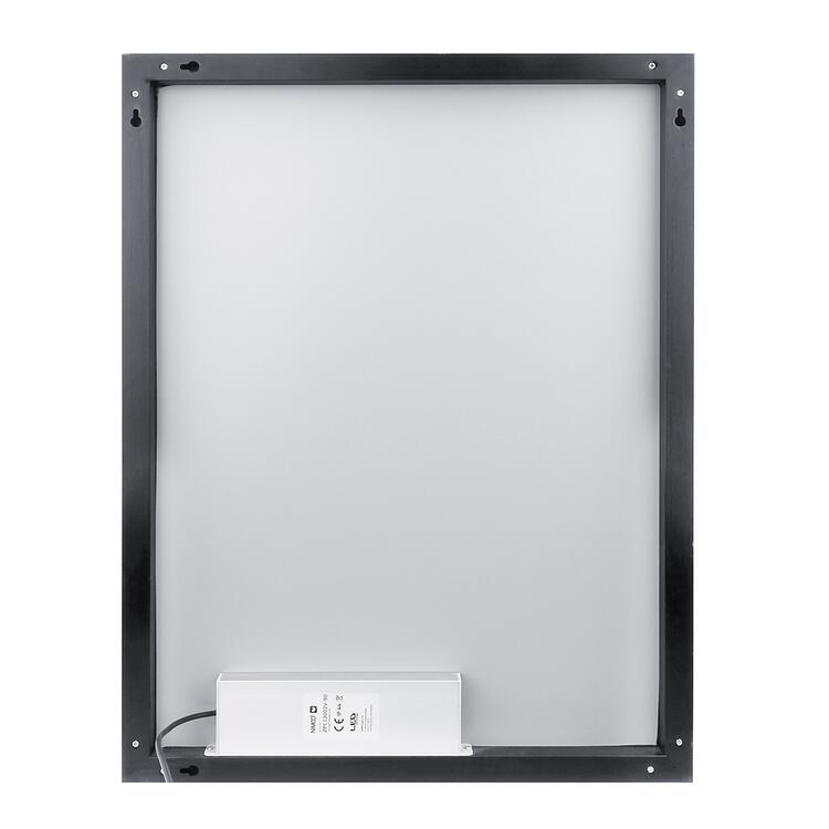 Zrcadlo černý rám s LED osvětlením, 800x700 mm - Nimco Série 13000
