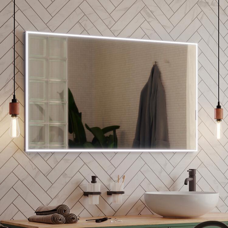 Zrcadlo černý rám s LED osvětlením 80×70 cm – Nimco Série 13000 ZPC 13003-90