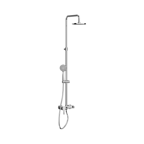 Mio - Sprchový sloup (sprchová páková baterie, hlavová sprcha prům. 200 mm, ruční sprcha prům. 130 mm, 4 funkce, sprchová hadice 1,7 m)