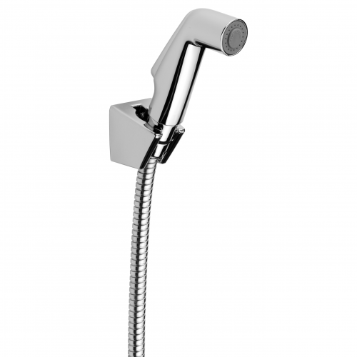 Rio - Bidetovací sada (ruční sprška se stop ventilem, kovová sprchová hadice 1,2 m, držák ruční sprchy pevný)