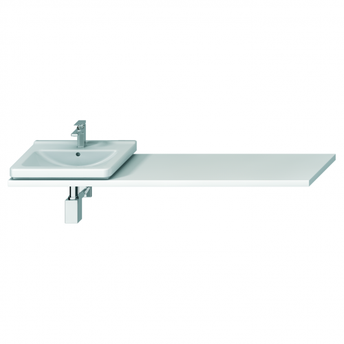 Cubito pure - Atypická umyvadlová deska 65-160 cm, pro umyvadlo CUBITO 45-75 cm, 1 výřez pro sifon vlevo/vpravo, bez podpěr