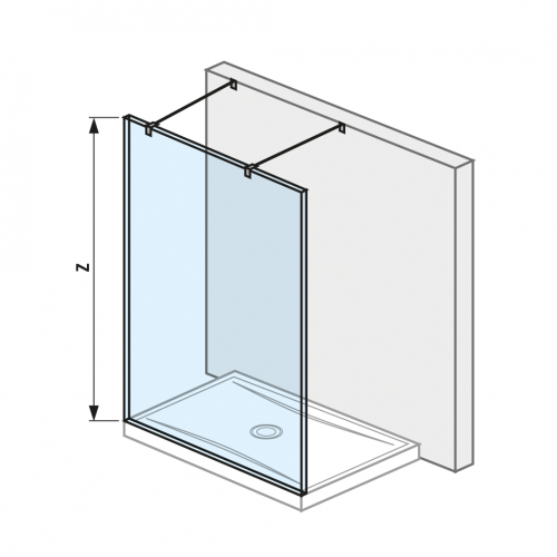Cubito pure - Skleněná stěna pevná 130 cm pro sprchovou vaničku 130 x 80 cm a 130 x90 cm, s úpravou Jika Perla GLASS, včetně dvou vzpěr
