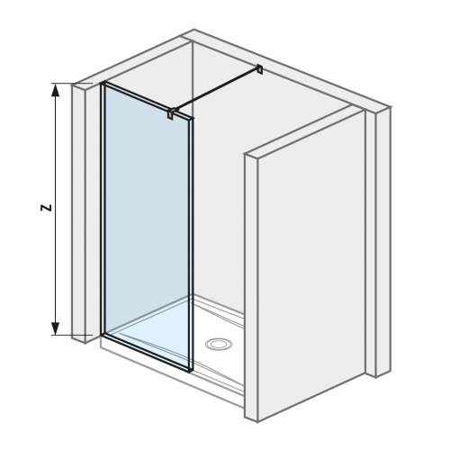 Cubito pure - Skleněná stěna boční 80 cm pro sprchovou vaničku 140 x 80 cm a 140 x 90 cm s úpravou Jika Perla GLASS, včetně bočního profilu a vzpěry