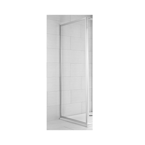 Cubito pure - Pevná stěna 800 mm, stříbrný lesklý profil, 6 mm transparentní sklo nebo sklo s dekorem arctic a úpravou JIKA perla GLASS, madla chrom