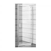 Lyra Plus - Sprchové dveře pivotové jednokřídlé 800 mm, levé/pravé,  bílý profil, 5 mm transparentní sklo nebo sklo s dekorem stripy a úpravou JIKA perla GLASS, madla bílá