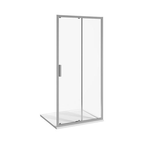 Nion - Sprchové dveře 1000 mm, levé/pravé, 1 posuvný a 1 pevný segment, stříbrný lesklý profil, 6mm transparentní sklo s úpravou JIKA perla GLASS, madla chrom.