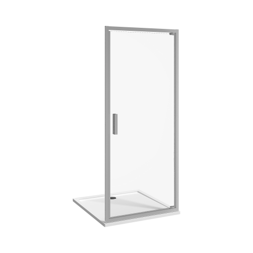Nion - Sprchové dveře pivotové jednokřídlé 800 mm, levé/pravé, stříbrný lesklý profil, 6mm transparentní sklo s úpravou JIKA perla GLASS, madla chrom.